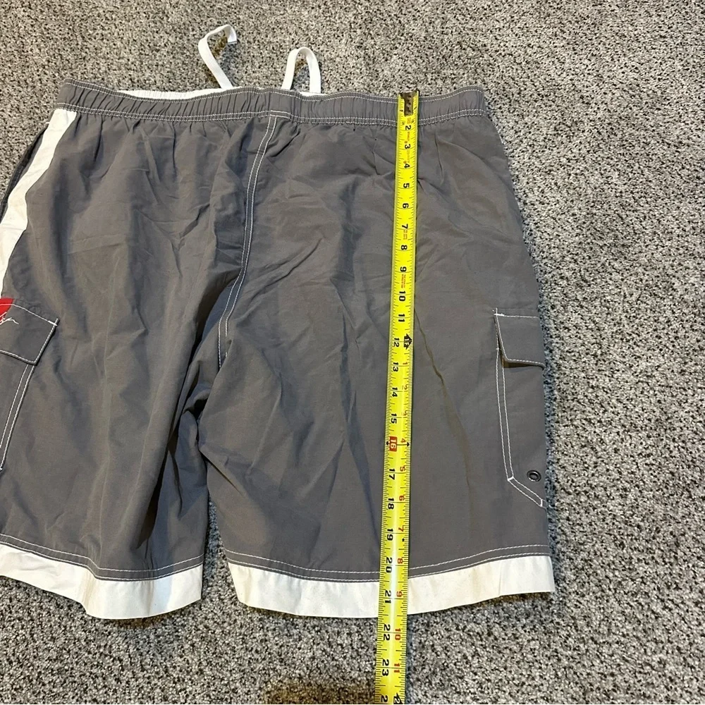 TOMMY HILFIGER XXL Gray Swim Trunks Bathing Suit Tommy Logos NWT R $42